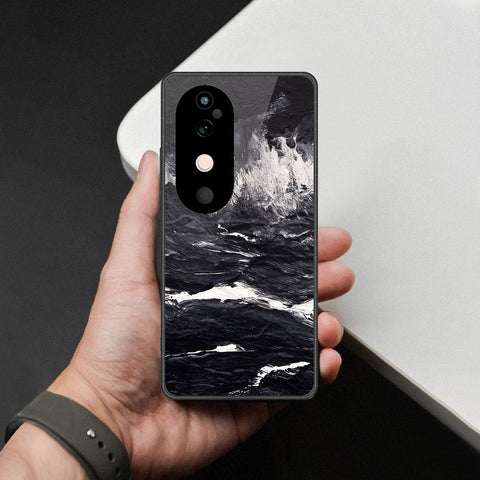 Vivo V40 Pro Cover - Black Marble Series  - HQ Ultra Shine Premium Infinity Glass Soft Silicon Borders Case