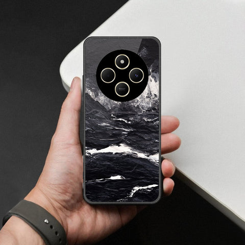 Xiaomi Redmi 14C Cover - Black Marble Series  - HQ Ultra Shine Premium Infinity Glass Soft Silicon Borders Case