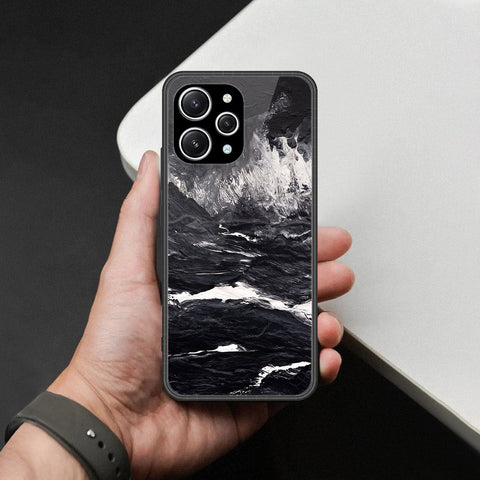 Xiaomi Redmi Note 12R Cover - Black Marble Series  - HQ Ultra Shine Premium Infinity Glass Soft Silicon Borders Case