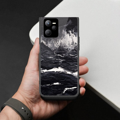 Realme Narzo 50A Prime Cover - Black Marble Series  - HQ Ultra Shine Premium Infinity Glass Soft Silicon Borders Case