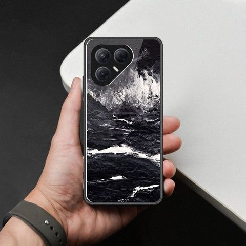 Tecno Pova 7 4G Cover - Black Marble Series  - HQ Ultra Shine Premium Infinity Glass Soft Silicon Borders Case