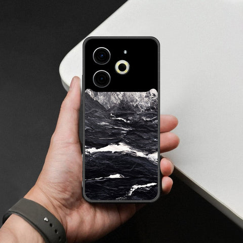Tecno Pova 6 Pro Cover - Black Marble Series  - HQ Ultra Shine Premium Infinity Glass Soft Silicon Borders Case