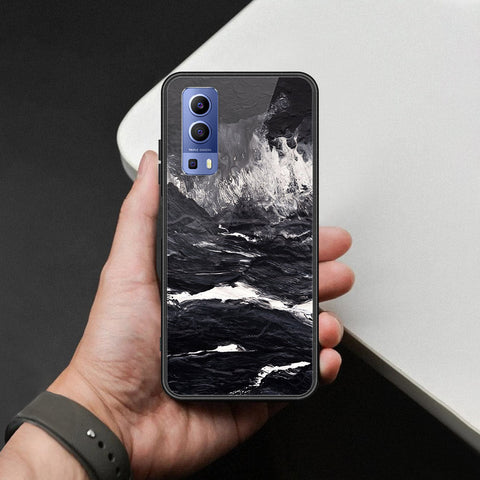 Vivo Y52 5G Cover - Black Marble Series  - HQ Ultra Shine Premium Infinity Glass Soft Silicon Borders Case