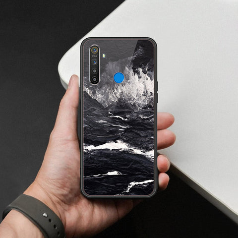 Realme Narzo 10 Cover - Black Marble Series  - HQ Ultra Shine Premium Infinity Glass Soft Silicon Borders Case
