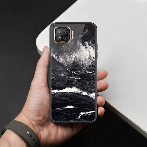 Oppo Reno4 Lite Cover - Black Marble Series  - HQ Ultra Shine Premium Infinity Glass Soft Silicon Borders Case