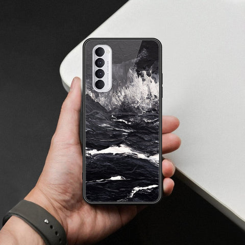 Oppo Reno 4 Pro Cover - Black Marble Series  - HQ Ultra Shine Premium Infinity Glass Soft Silicon Borders Case