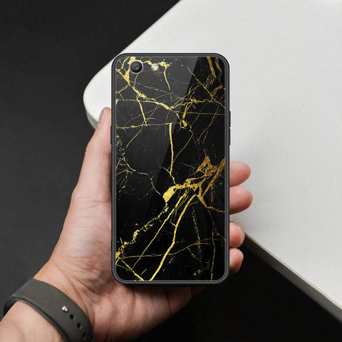 Oppo F1S Cover - Black Marble Series  - HQ Ultra Shine Premium Infinity Glass Soft Silicon Borders Case