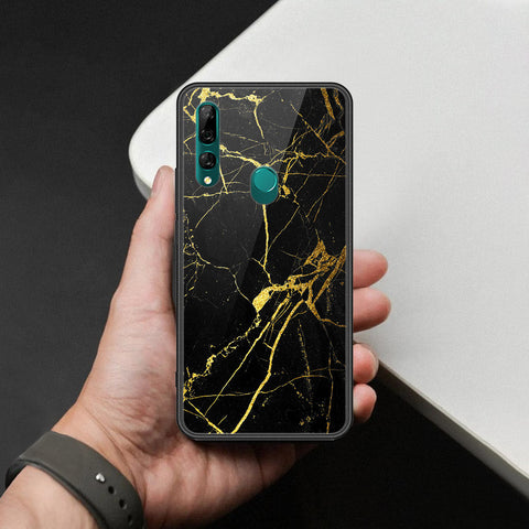 Huawei Y9 Prime 2019 Cover - Black Marble Series  - HQ Ultra Shine Premium Infinity Glass Soft Silicon Borders Case