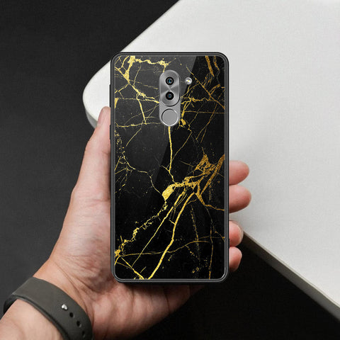 Huawei Honor 6X Cover - Black Marble Series  - HQ Ultra Shine Premium Infinity Glass Soft Silicon Borders Case