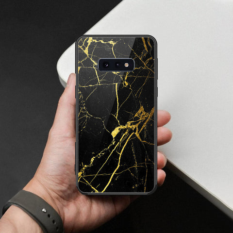 Samsung Galaxy S10e Cover - Black Marble Series  - HQ Ultra Shine Premium Infinity Glass Soft Silicon Borders Case