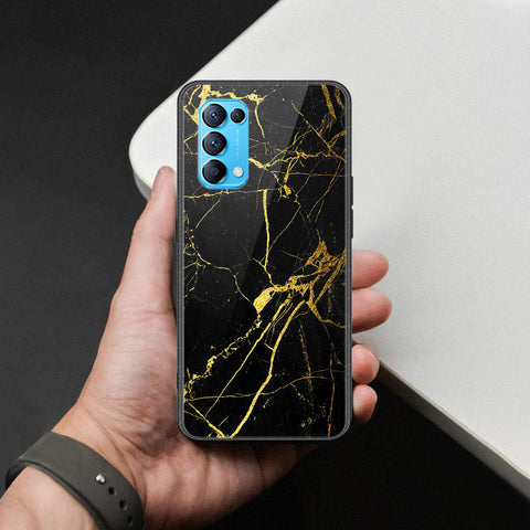 Oppo Find X3 Lite Cover - Black Marble Series  - HQ Ultra Shine Premium Infinity Glass Soft Silicon Borders Case