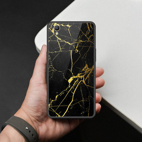 Oppo A37 Cover - Black Marble Series  - HQ Ultra Shine Premium Infinity Glass Soft Silicon Borders Case