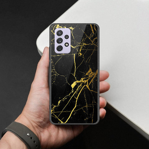 Samsung Galaxy A72 Cover - Black Marble Series  - HQ Ultra Shine Premium Infinity Glass Soft Silicon Borders Case