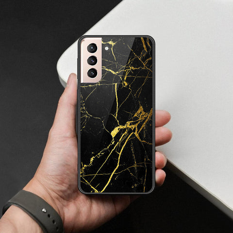 Samsung Galaxy S22 5G Cover - Black Marble Series  - HQ Ultra Shine Premium Infinity Glass Soft Silicon Borders Case