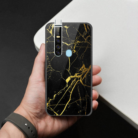 Tecno Camon 15 Premier Cover - Black Marble Series  - HQ Ultra Shine Premium Infinity Glass Soft Silicon Borders Case