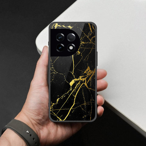OnePlus Ace 2 Cover - Black Marble Series  - HQ Ultra Shine Premium Infinity Glass Soft Silicon Borders Case