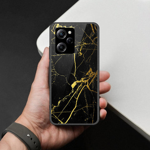Xiaomi Poco X5 Pro Cover - Black Marble Series  - HQ Ultra Shine Premium Infinity Glass Soft Silicon Borders Case