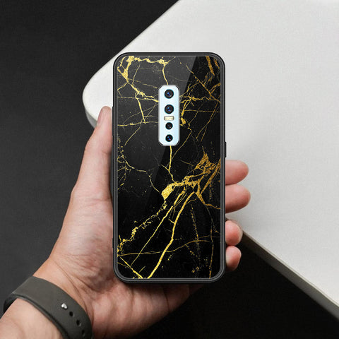 Vivo V17 Pro Cover - Black Marble Series  - HQ Ultra Shine Premium Infinity Glass Soft Silicon Borders Case