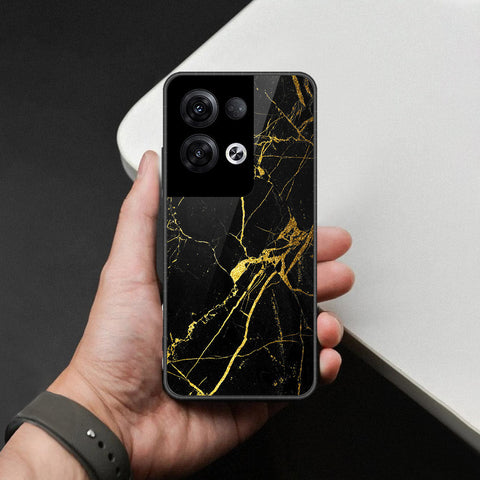 Oppo Reno 8 Pro Plus Cover - Black Marble Series  - HQ Ultra Shine Premium Infinity Glass Soft Silicon Borders Case
