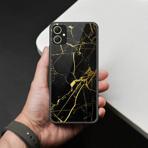 Samsung Galaxy A06 Cover - Black Marble Series  - HQ Ultra Shine Premium Infinity Glass Soft Silicon Borders Case