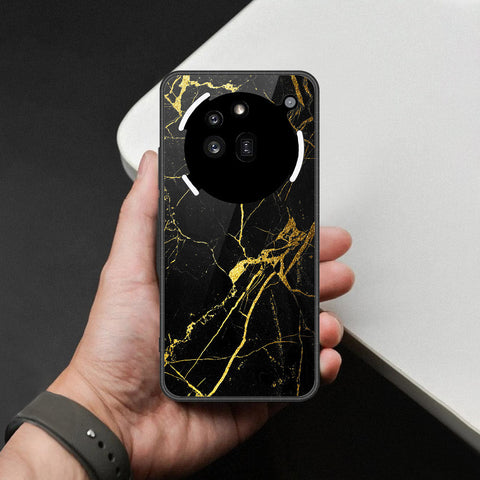 Nothing Phone 3a Pro Cover - Black Marble Series  - HQ Ultra Shine Premium Infinity Glass Soft Silicon Borders Case