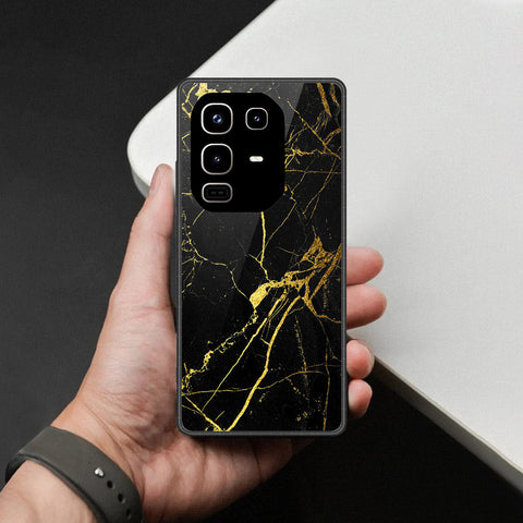 Infinix Note 50 Pro 4G Cover - Black Marble Series  - HQ Ultra Shine Premium Infinity Glass Soft Silicon Borders Case