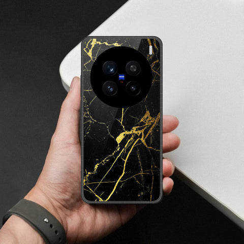 Vivo V7 Plus Cover - Black Marble Series  - HQ Ultra Shine Premium Infinity Glass Soft Silicon Borders Case