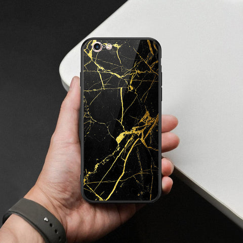 iPhone 6s Plus / 6 Plus Cover - Black Marble Series  - HQ Ultra Shine Premium Infinity Glass Soft Silicon Borders Case