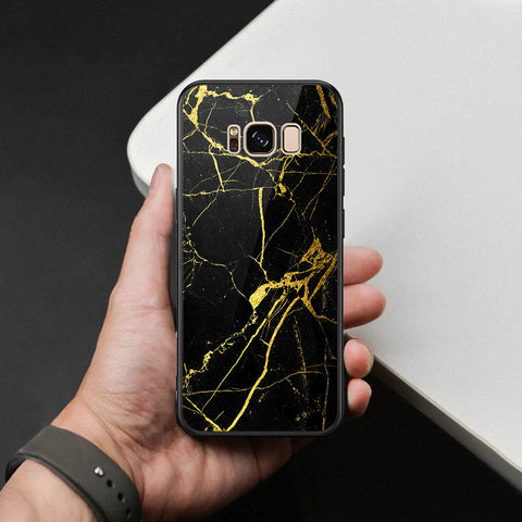 Samsung Galaxy S8 Plus Cover - Black Marble Series  - HQ Ultra Shine Premium Infinity Glass Soft Silicon Borders Case