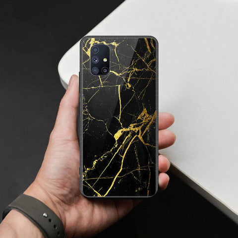 Samsung Galaxy M51 Cover - Black Marble Series  - HQ Ultra Shine Premium Infinity Glass Soft Silicon Borders Case