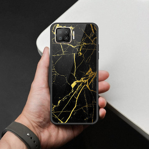 Oppo A73 Cover - Black Marble Series  - HQ Ultra Shine Premium Infinity Glass Soft Silicon Borders Case