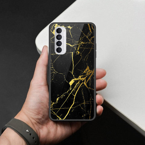 Oppo Reno 4 Pro Cover - Black Marble Series  - HQ Ultra Shine Premium Infinity Glass Soft Silicon Borders Case