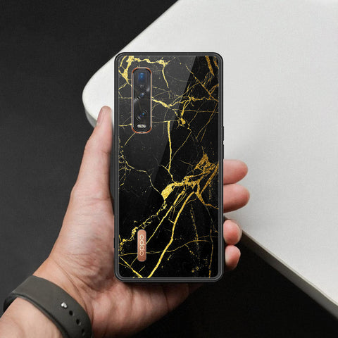 Oppo Find X2 Pro Cover - Black Marble Series  - HQ Ultra Shine Premium Infinity Glass Soft Silicon Borders Case