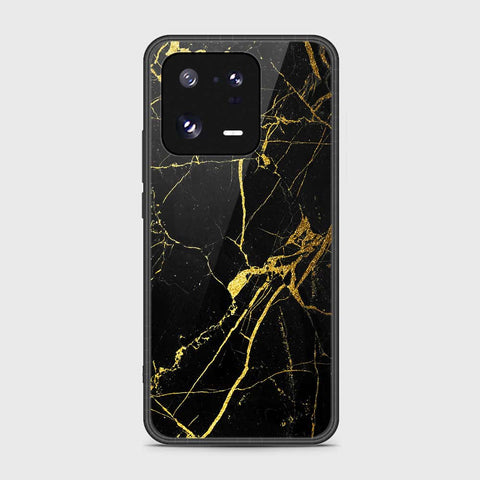 Xiaomi 13 Pro Cover- Black Marble Series - HQ Ultra Shine Premium Infinity Glass Soft Silicon Borders Case (Fast Delivery (SU))