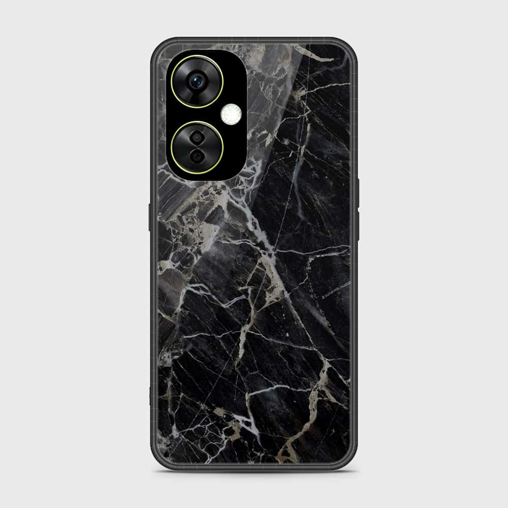 OnePlus Nord CE 3 Cover- Black Marble Series - HQ Ultra Shine Premium Infinity Glass Soft Silicon Borders Case