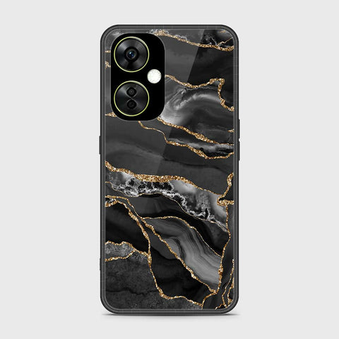 OnePlus Nord CE 3 Cover- Black Marble Series - HQ Ultra Shine Premium Infinity Glass Soft Silicon Borders Case