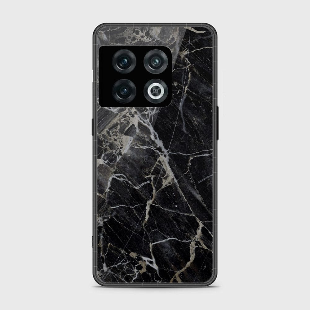 OnePlus 10 Pro Cover- Black Marble Series - HQ Ultra Shine Premium Infinity Glass Soft Silicon Borders Case (Fast Delivery)