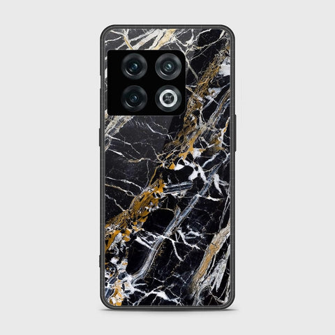 OnePlus 10 Pro Cover- Black Marble Series - HQ Ultra Shine Premium Infinity Glass Soft Silicon Borders Case (Fast Delivery)
