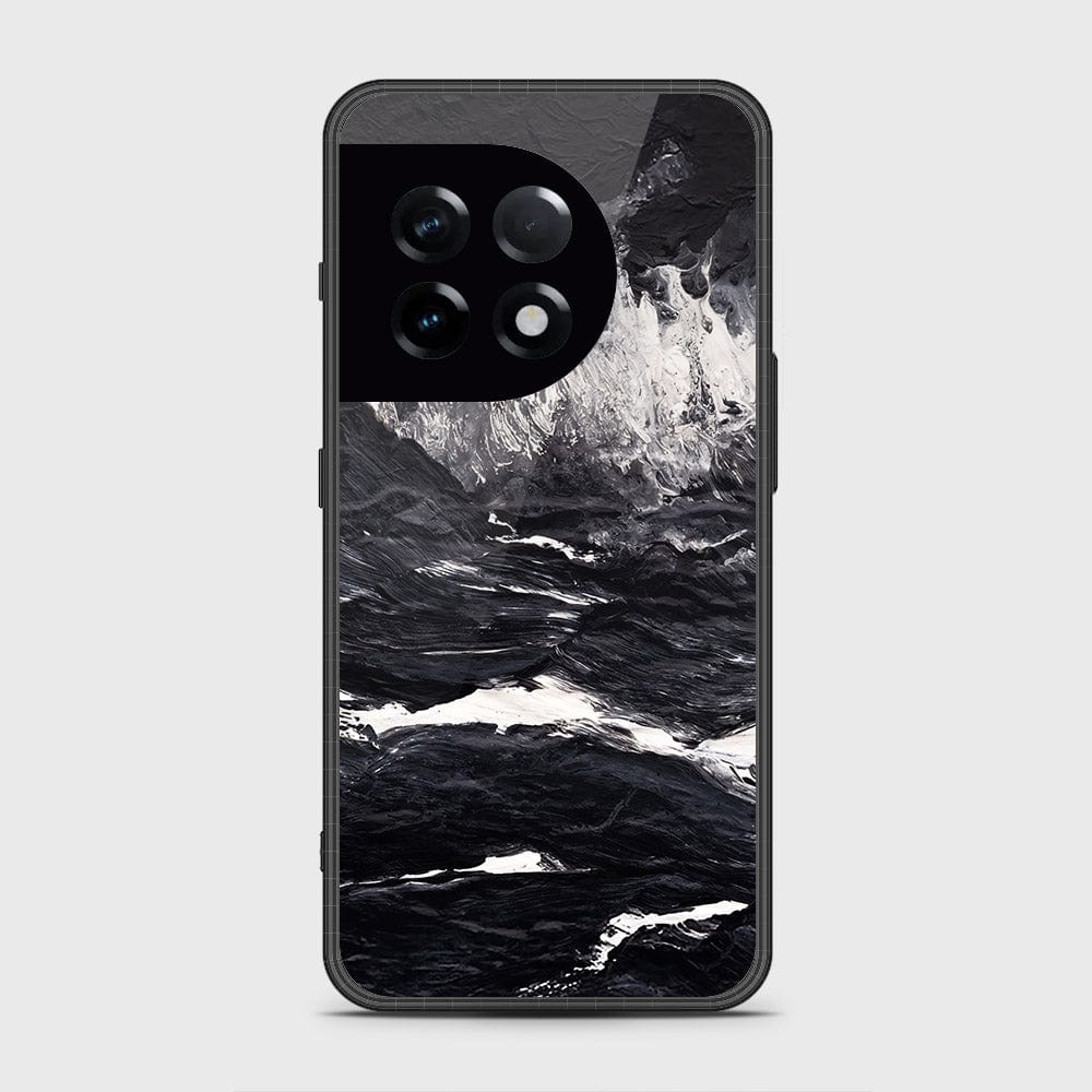 OnePlus 11 Cover- Black Marble Series - HQ Ultra Shine Premium Infinity Glass Soft Silicon Borders Case (Fast Delivery)