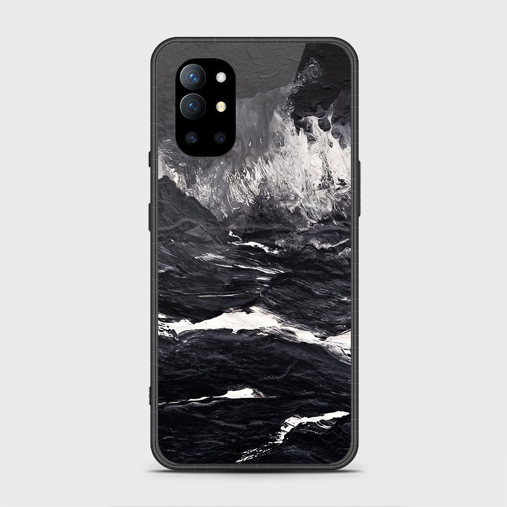 OnePlus 9R Cover - Black Marble Series - D30 - HQ Ultra Shine Premium Infinity Glass Soft Silicon Borders Case ( Fast Delivery )