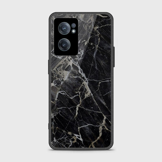 OnePlus Nord CE 2 5G Cover- Black Marble Series - HQ Ultra Shine Premium Infinity Glass Soft Silicon Borders Case (Fast Delivery)