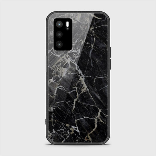 Oppo A55 5G Cover- Black Marble Series - ( D13 )  HQ Ultra Shine Premium Infinity Glass Soft Silicon Borders Case ( Fast Delivery )