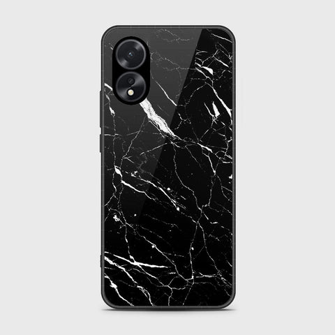 Oppo A18 Cover- Black Marble Series - HQ Ultra Shine Premium Infinity Glass Soft Silicon Borders Case