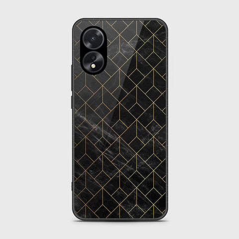 Oppo A18 Cover- Black Marble Series - HQ Ultra Shine Premium Infinity Glass Soft Silicon Borders Case