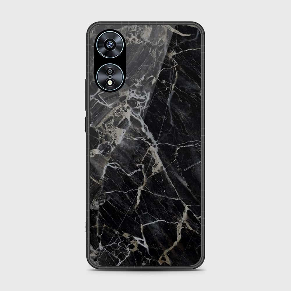 Oppo A58 4G Cover- Black Marble Series - HQ Ultra Shine Premium Infinity Glass Soft Silicon Borders Case (Fast Delivery) (SU)