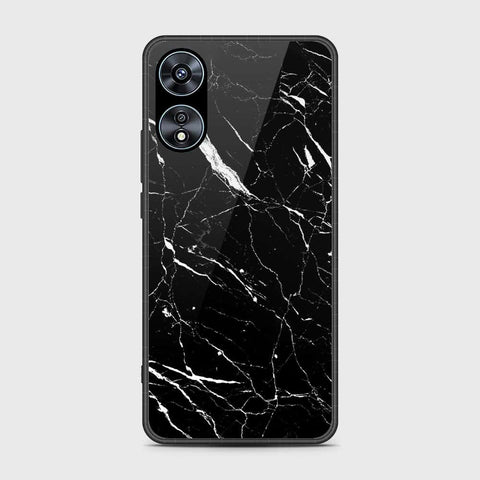 Oppo A58 4G Cover- Black Marble Series - HQ Ultra Shine Premium Infinity Glass Soft Silicon Borders Case (Fast Delivery) (SU)