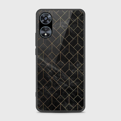 Oppo A58 4G Cover- Black Marble Series - HQ Ultra Shine Premium Infinity Glass Soft Silicon Borders Case (Fast Delivery) (SU)