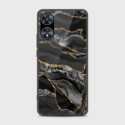 Oppo A58 4G Cover- Black Marble Series - HQ Ultra Shine Premium Infinity Glass Soft Silicon Borders Case (Fast Delivery) (SU)