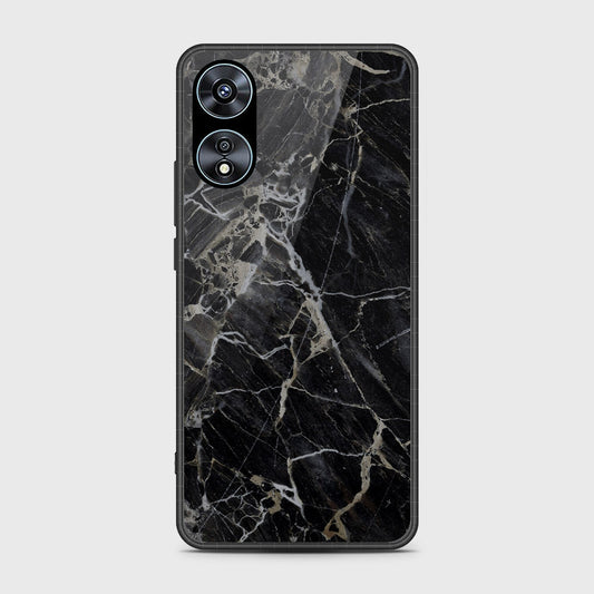 Oppo A78 4G Cover- Black Marble Series - HQ Ultra Shine Premium Infinity Glass Soft Silicon Borders Case (Fast Delivery) (SU)