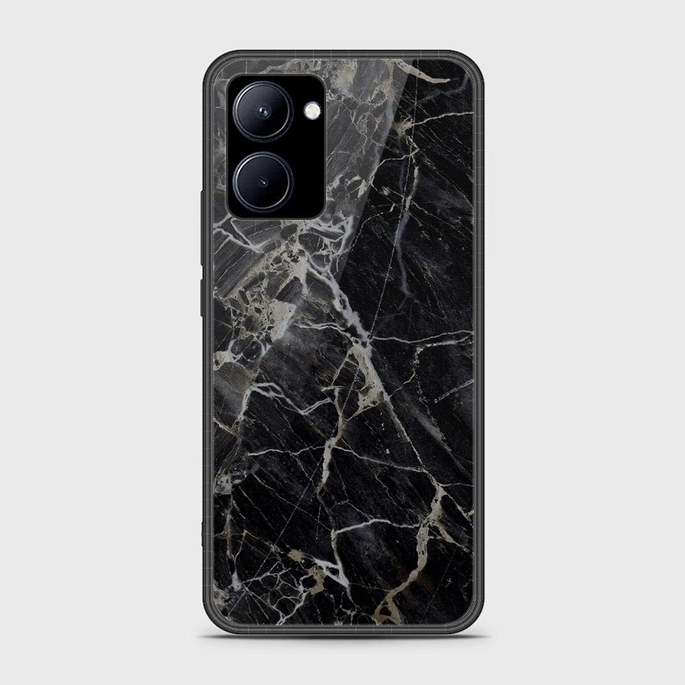Realme C33 Cover- Black Marble Series - HQ Ultra Shine Premium Infinity Glass Soft Silicon Borders Case (Fast Delivery)